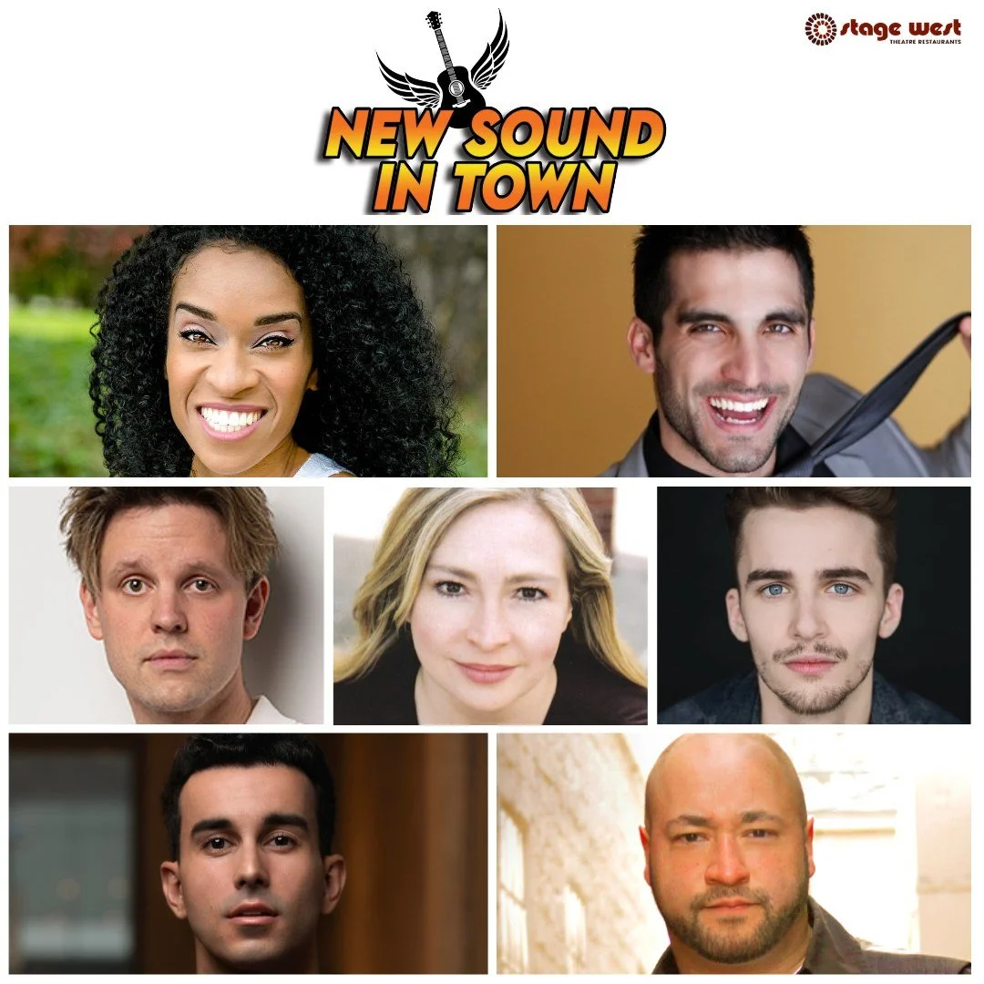 A mashup of musical genres over the decades, New Sound In Town opens tonight at Stage West! Happy Opening to our very own Amanda De Freitas, Stephan Dickson, Kaden Forsberg, Liz Gilroy, Seth Johnson, Caulin Moore and Lee Siegel! Congrats everyone!