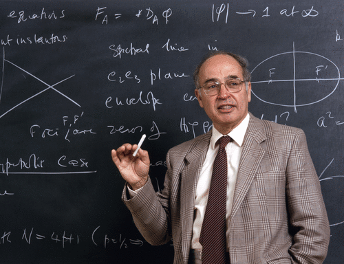 Michael Atiyah. Mathematician and Master of  Trinity College Cambridge.