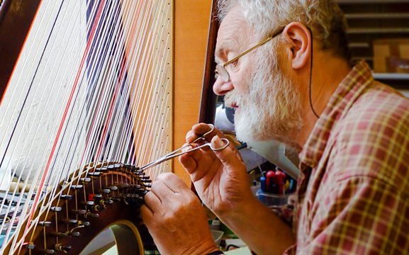 Allan Shiers. Harp maker. 