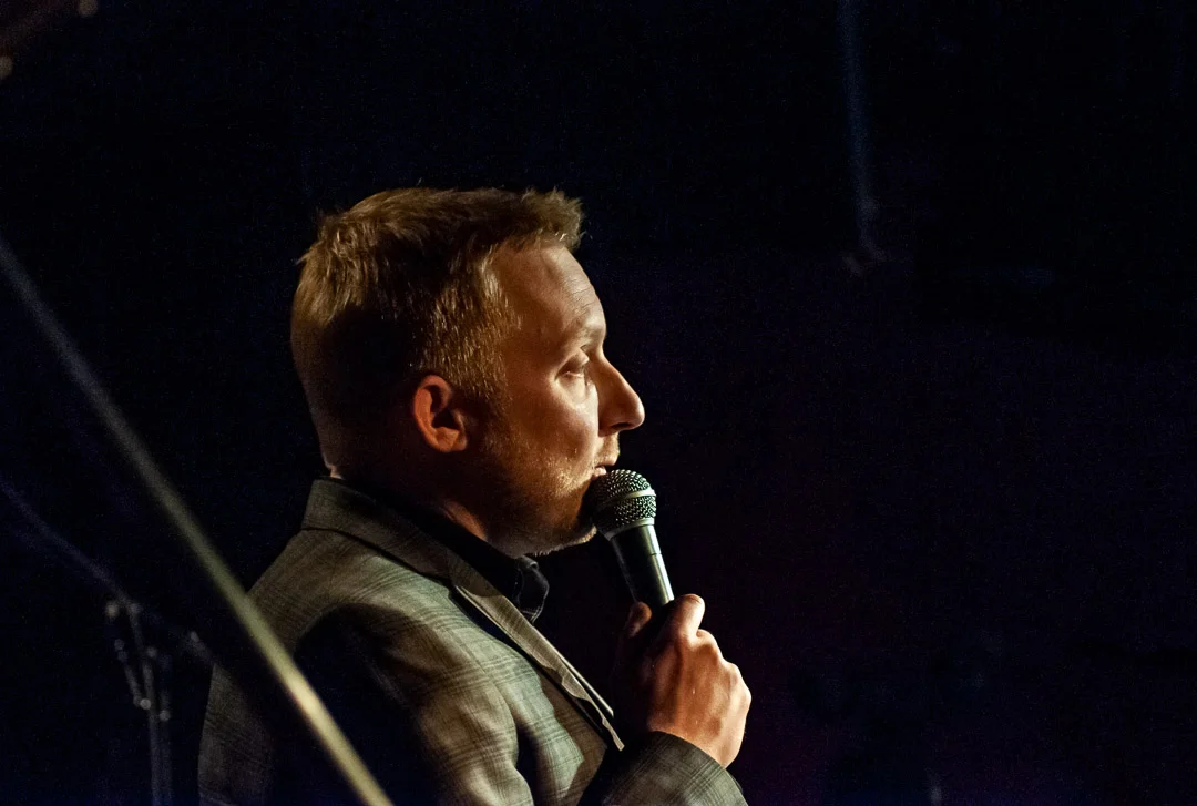 Cory Weeds introducing the final night at The Cellar