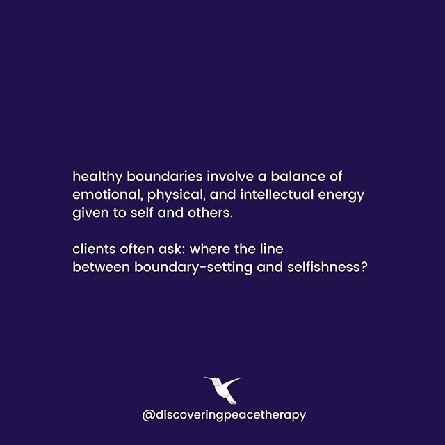 swipe for thoughts on boundary-setting vs. selfishness.