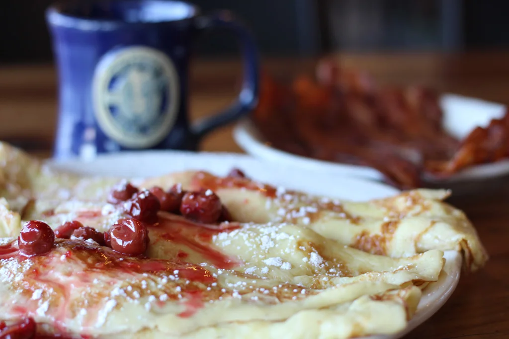 Cherry kijafa crepes