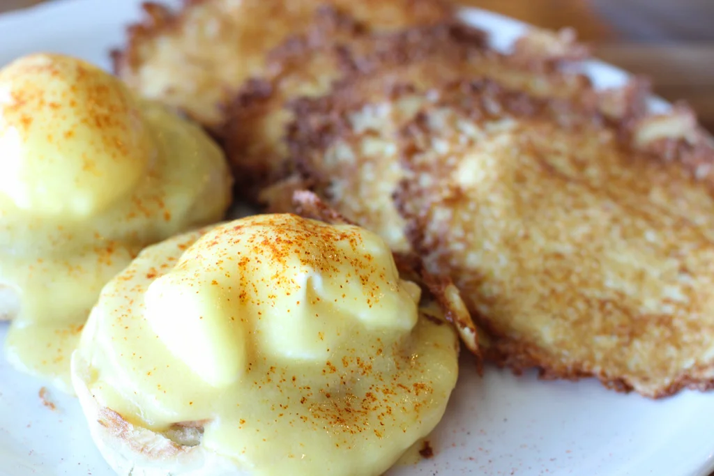 Eggs Benedict &amp; potato pancakes