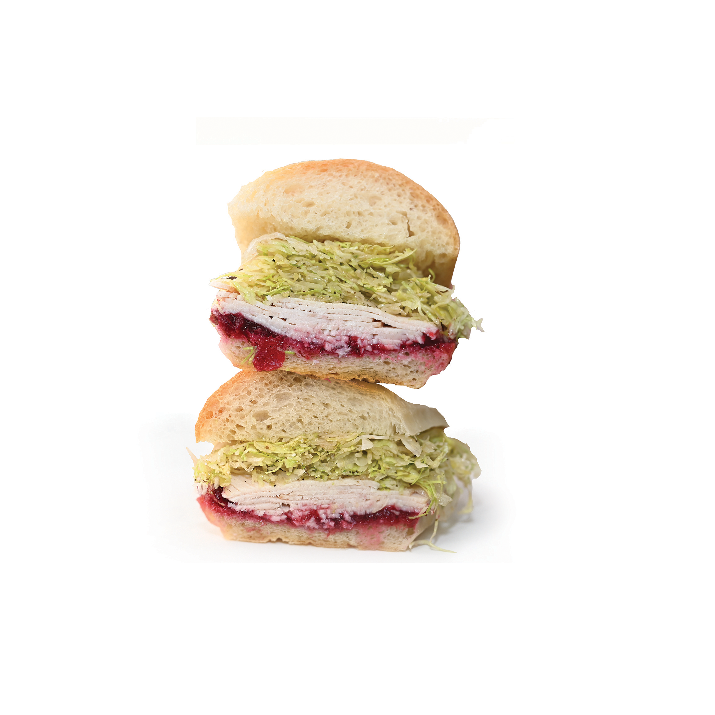   ashlyn  
turkey, lettuce, mayo, cranberry sauce, baguette
add-on: avocado  
