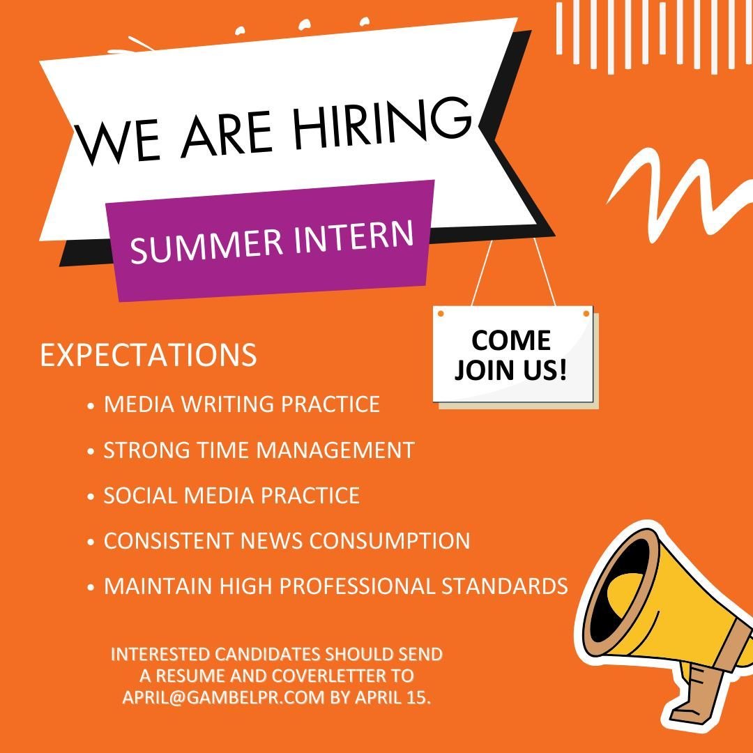 Gambel is hiring! Please SHARE! We are looking for two collegiate upperclassmen to join our team for the summer! Link in bio for more information on our summer internships!