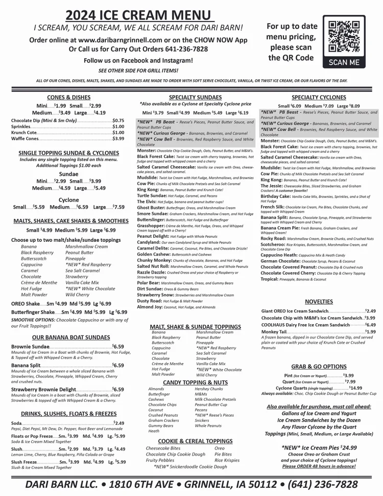 Hungry? We Can Help — Grinnell's Dari Barn