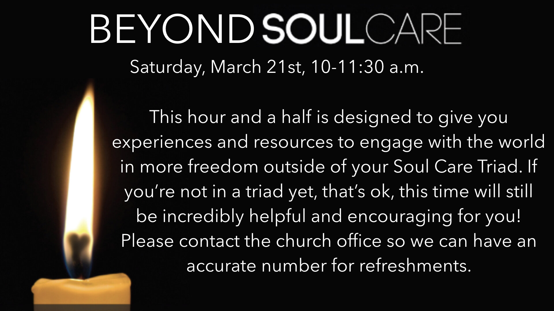 Beyond Soul Care- POSTPONED
