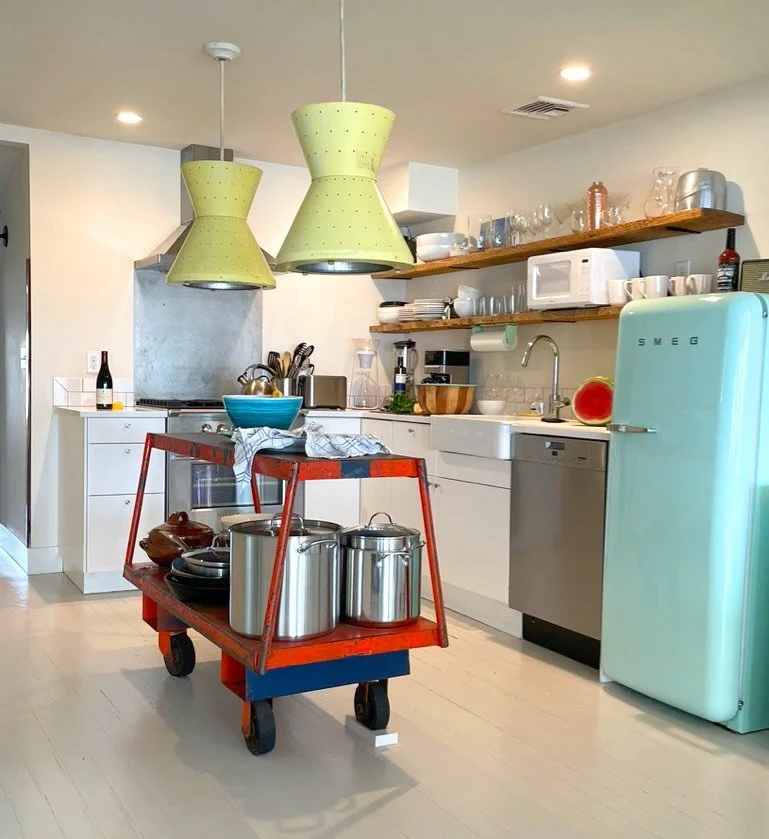 After and Before of the kitchen at our #ConnecticutBeachCottage project. The kitchen as it was felt very suburban&hellip; not beachy at all. It had cabinets for days, everything was built in and the island was just a big slab in the middle of it all.
