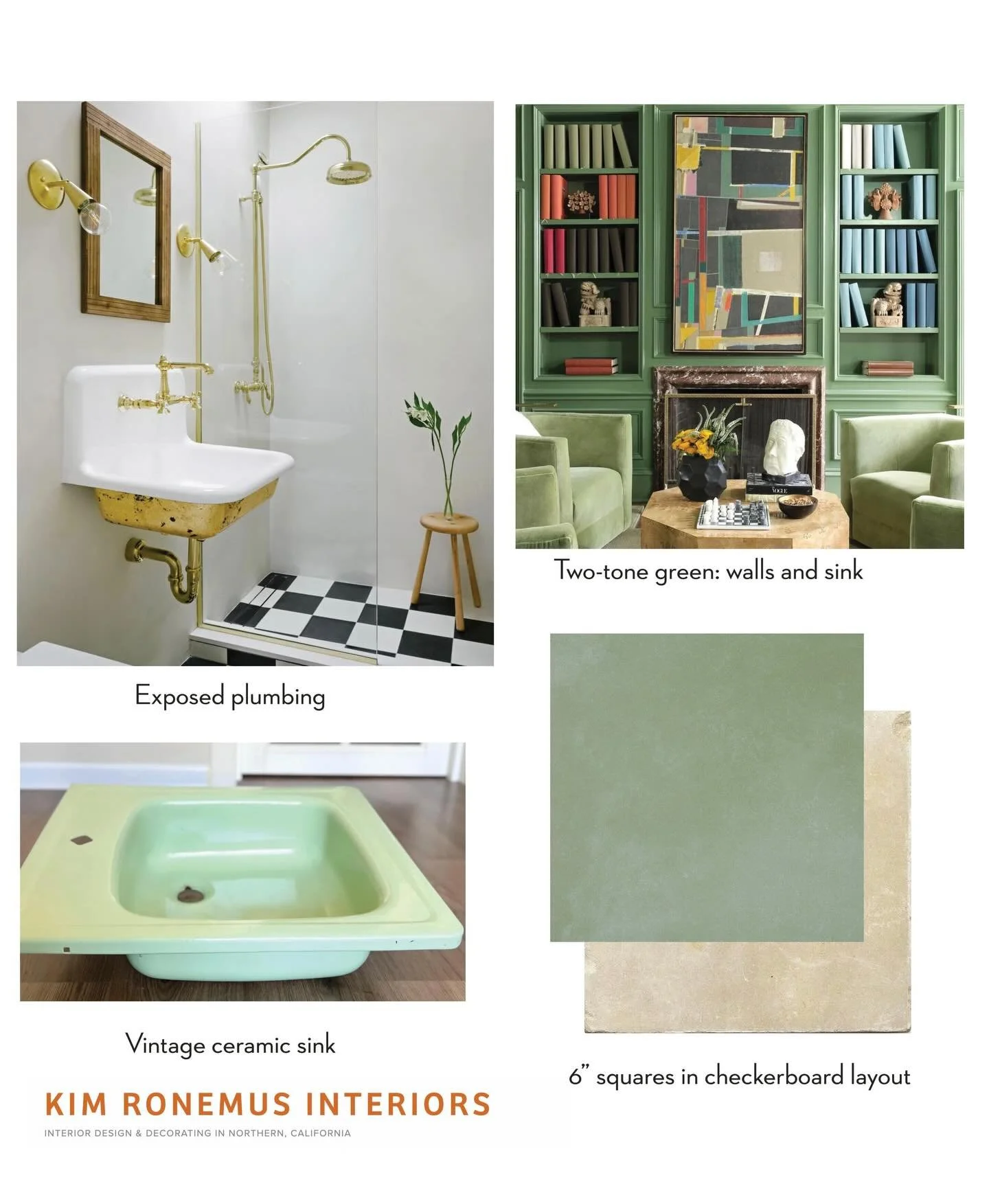 Sometimes the design starts with one thing. In this case everything revolved around the sink. It&rsquo;s humble simplicity gave this small space airiness and fabulous color. We decided to lean into the green. Originally we were going to do a checkerb