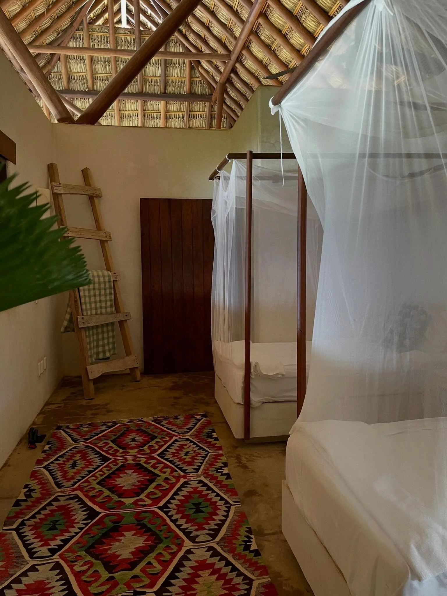 Sleeping in the open air means mosquito nets are non-negotiable. I wanted this Mexico beach casa to feel like camping&hellip; just with all the luxuries of not actually camping, like hot showers and bathrooms and comfy bed.. Six bedrooms, sleeps 13 a