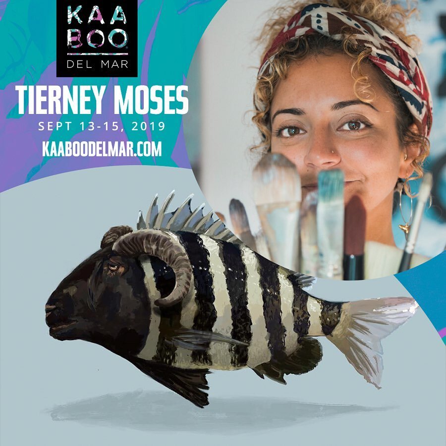 Gallery artist @tierneymoses will be showing art at @kaaboodelmar this weekend too! Go say hi! If you want, Bring her a tequila + soda! She won&rsquo;t be mad.