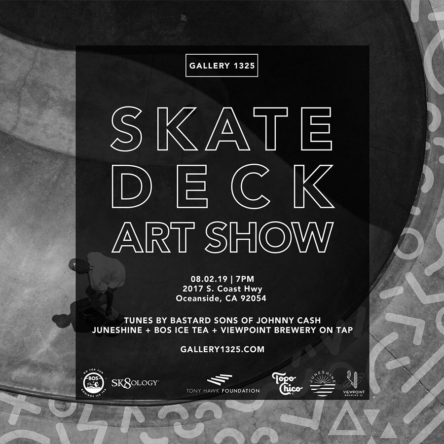 SKATE DECK SHOW: AUG 2nd!
This month&rsquo;s show is a display of over 40+ artists out of San Diego. Each artist is showcasing their specific trade and auctioning off their piece with the option of a special buy it now price. 50% of proceeds will be 