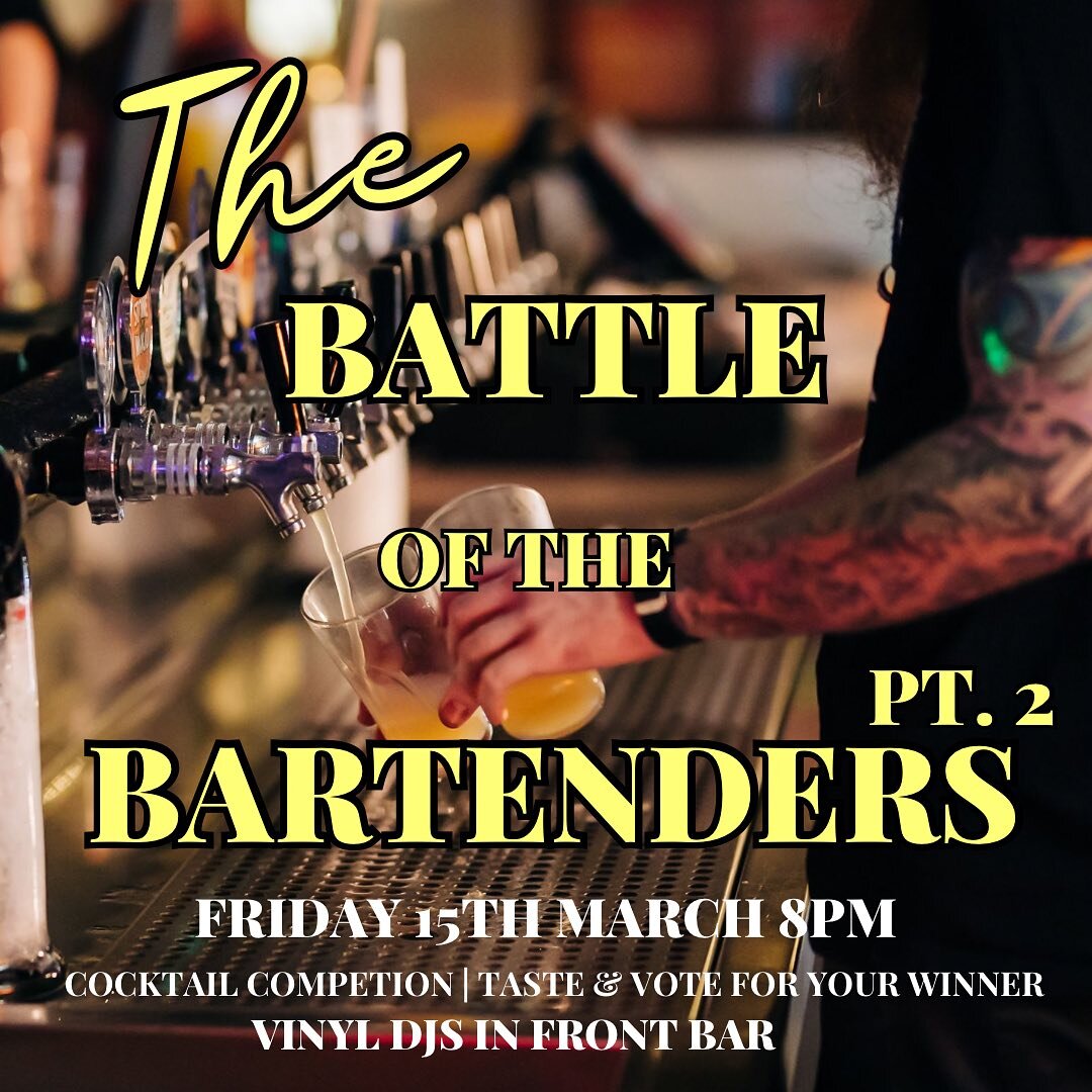 Help us crown our next &lsquo;Battle of the Bartenders&rsquo; champion! 👑
Join us THIS FRIDAY NIGHT while 4 more of Mayfield&rsquo;s finest bartenders go head to head in the battle of the cocktail! 🍹 🍸 
.
Swipe to meet your competitors! &mdash;&gt