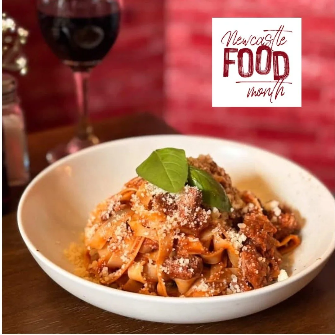 PLATE DATE - Our 'Hunter Hero' lamb ragu  served with a glass of @firstcreekwines Pinot Noir all for $30 for the month of April