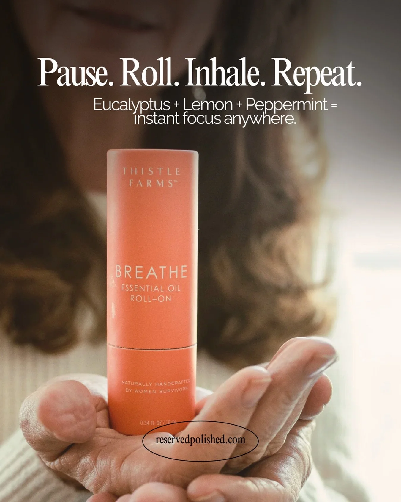 😌 If January already has you tired, overstimulated or holding your breath between meetings; this one&rsquo;s for you.

Meet BREATHE 🌿 
An energizing essential oil roller blended with eucalyptus, lemon, peppermint, and tea tree to help clear your he