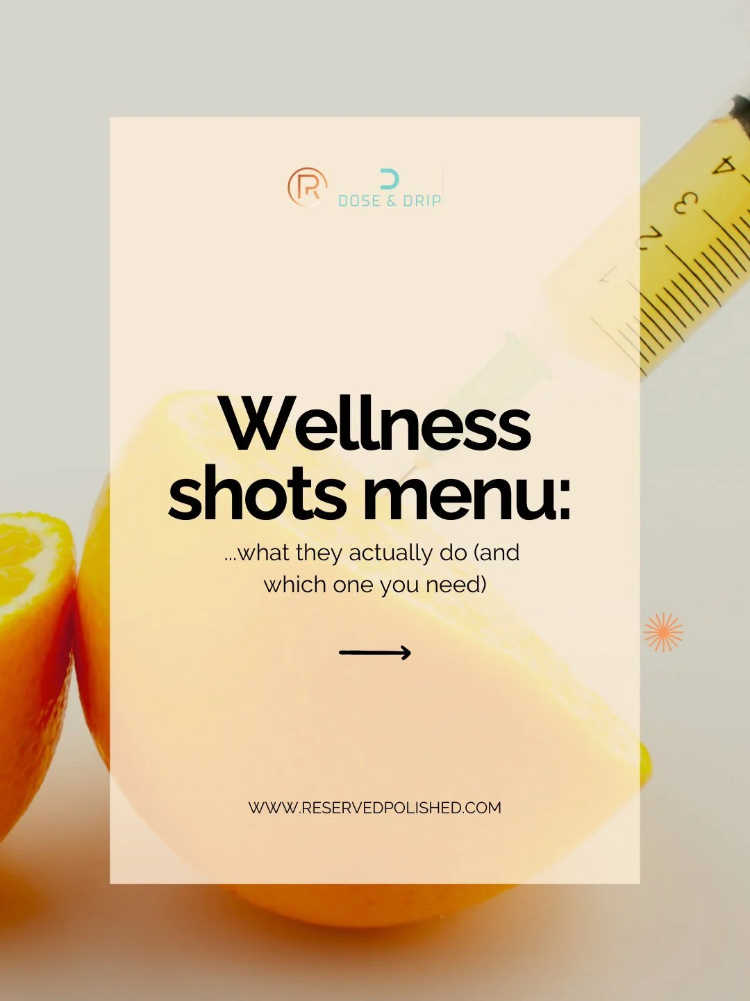 Wellness shots: What they actually do (and which one you need) 💉
💧LipoLean (MIC + B12) &ndash; Supports fat metabolism + energy boost
💉B12 &ndash; Enhances energy, focus, and mood
🛡️Immune Armor (Vit C + Zinc) &ndash; Fortifies defenses during co