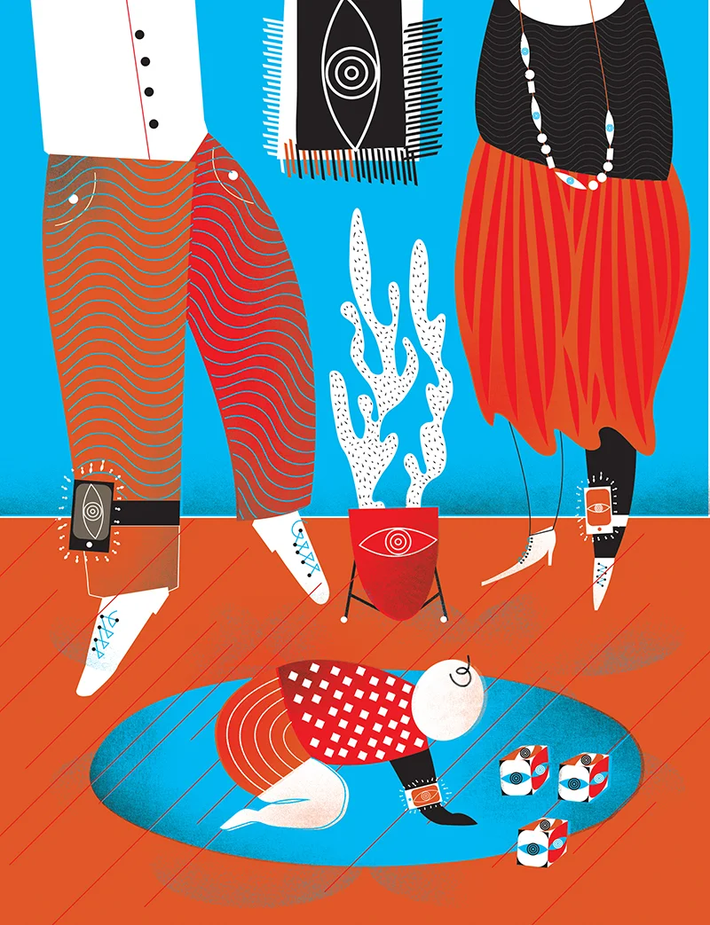 NEWTRAIL MAGAZINE An illustration about the future of privacy - even the cactuses have eyes. 2017
