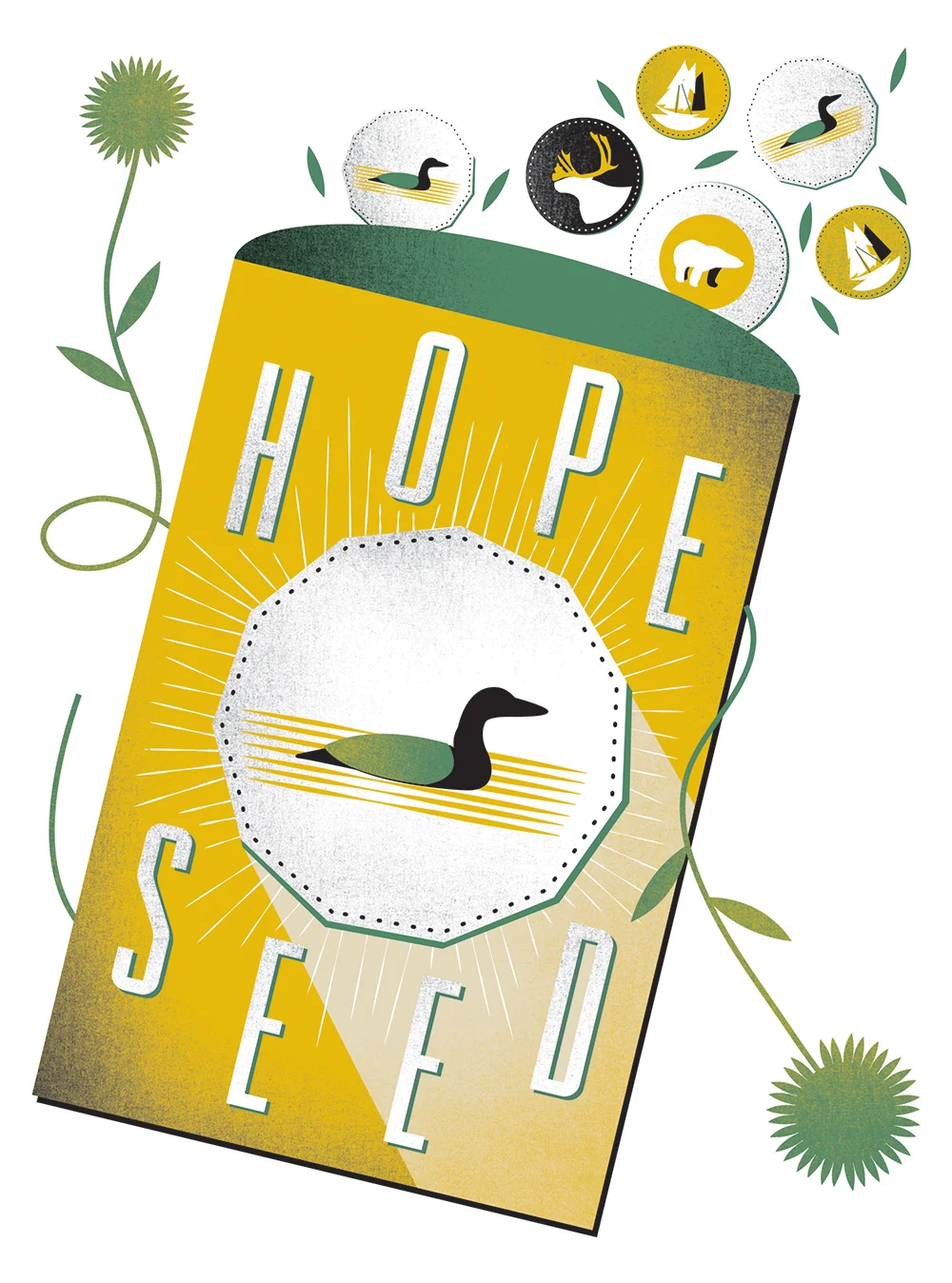 SOCIAL ENTERPRISE FUND An editorial illo highlighting funding available to non-profits for unusual projects. My solution was to think about it as seeds that grow money for a positive community. 016