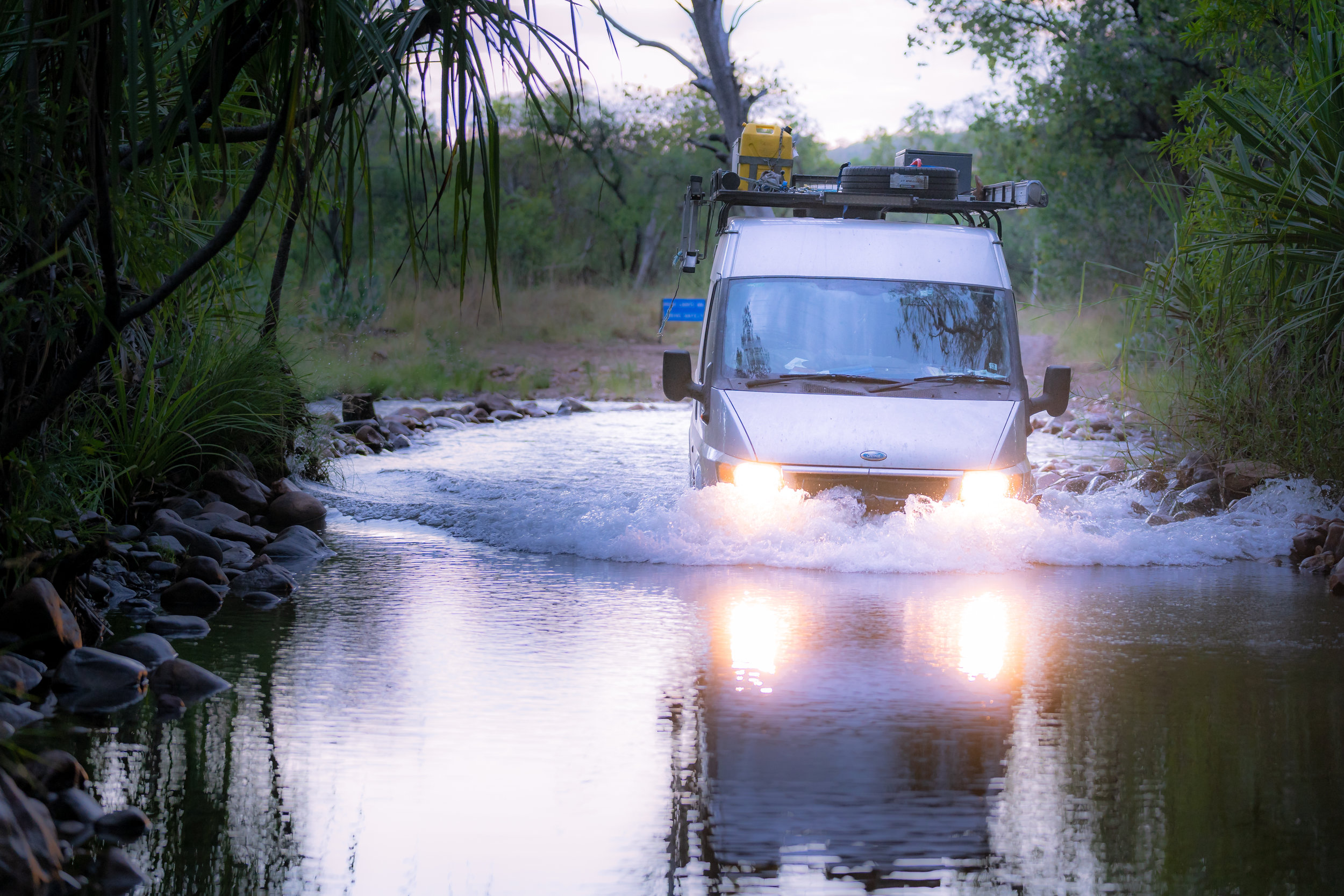 River crossing in the van