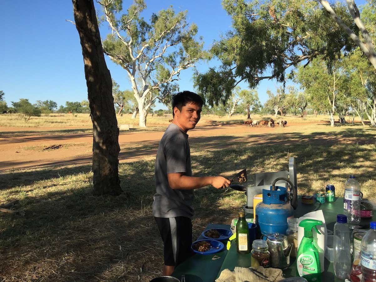 Jasper cooking us a traditional Philipino breakfast