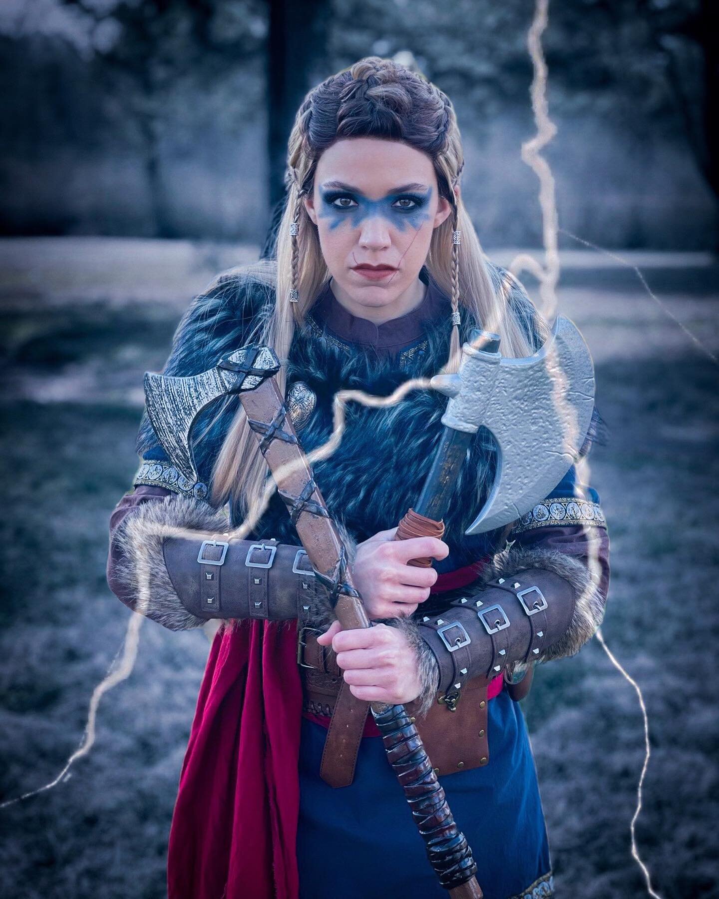 So I know it makes us total nerds, but we have so much fun putting together the little mini-scripts and cosplays for the front of our #DoctoringTheBooks videos &mdash; like this shield maiden from our video on Blunt Force Trauma (modeled after Eivor 