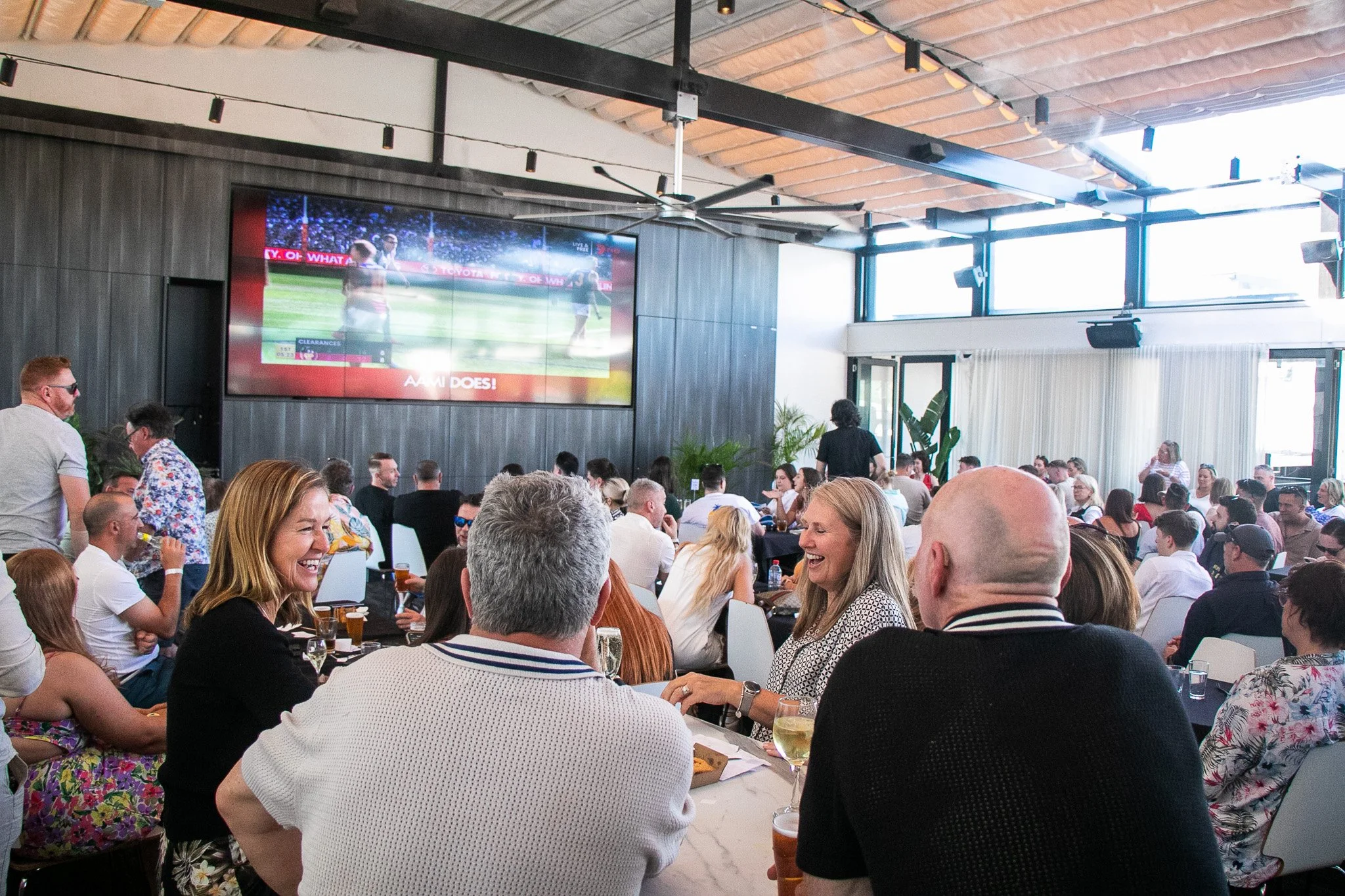 Rain on Grand Final Day? We&rsquo;ve got you covered.

Our brand new 5 metre mega screen is ready to go in the Main Hall, right under our retractable roof, so you can catch every minute of the game live and loud while staying dry.

Your $79 ticket in