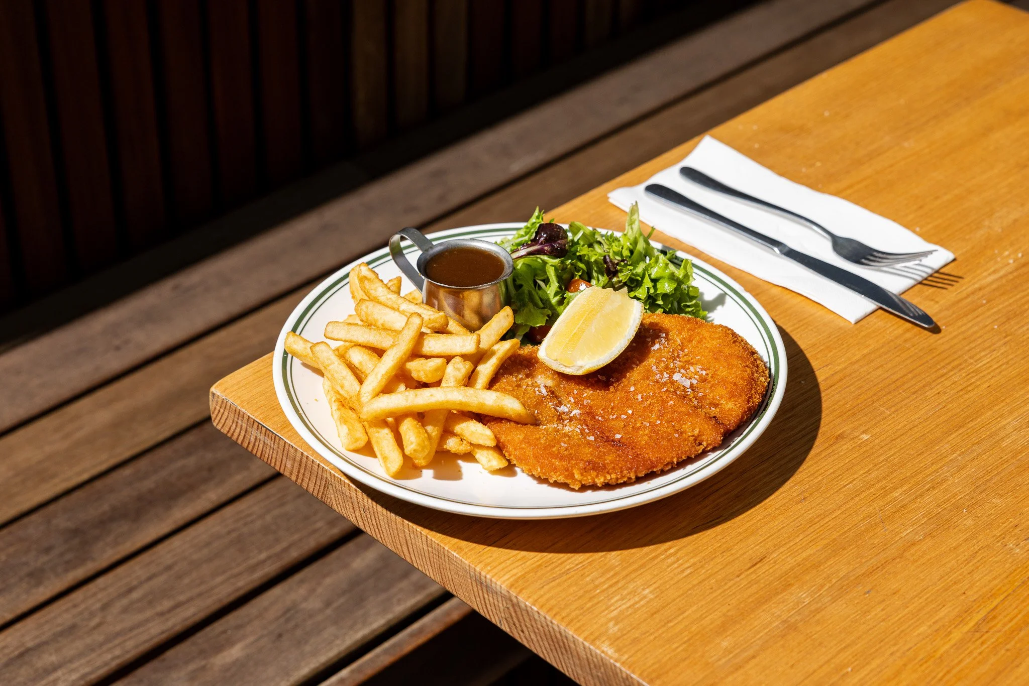 Got a case of the Mondays? A golden, crispy schnitzel might be just what you need.

Schnitzel Mondays are on at Bells Hotel, with our delicious chicken schnitzel served with chips, salad and a beer, wine or soft drink for just $25, all day and night 