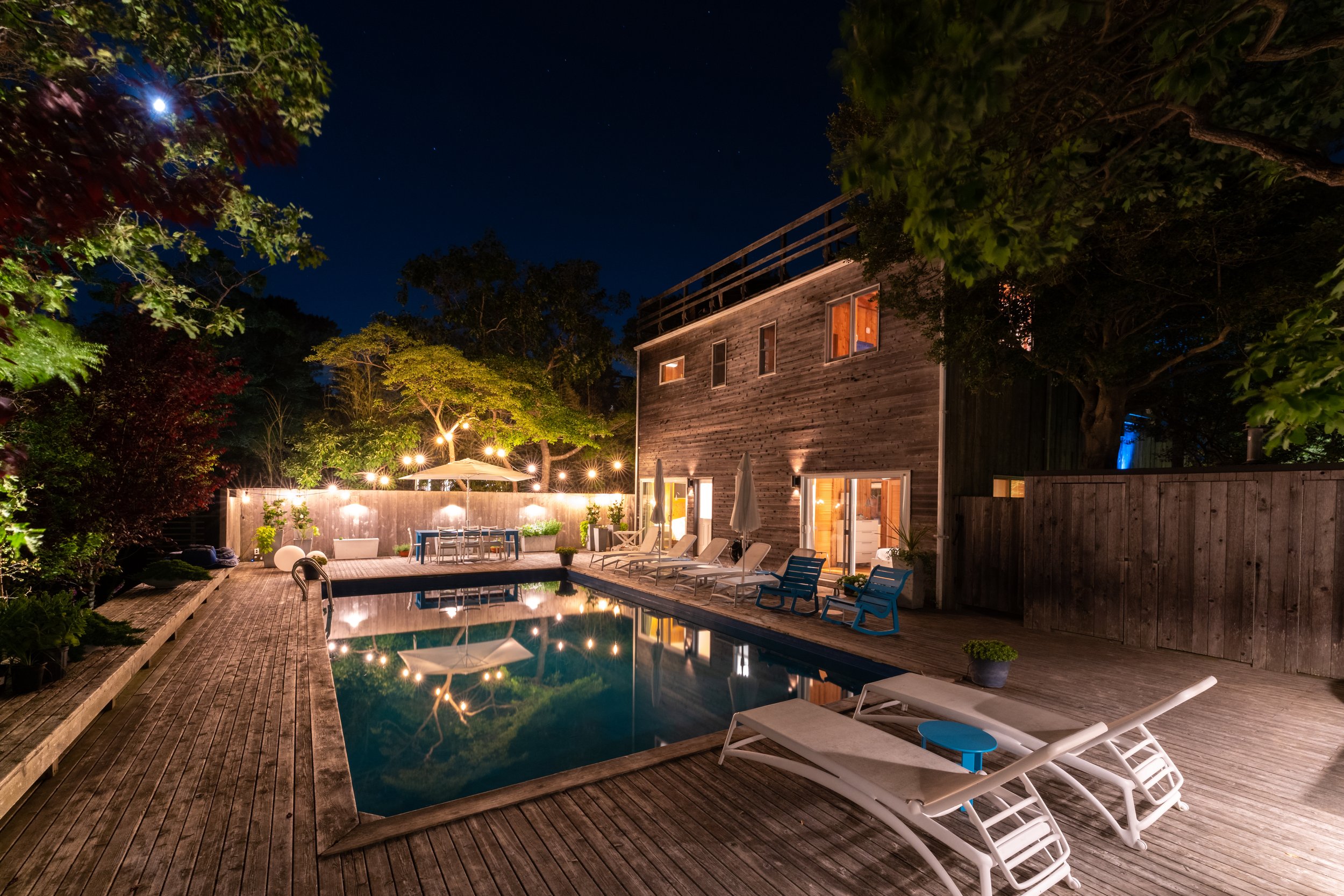 Pool deck - night time