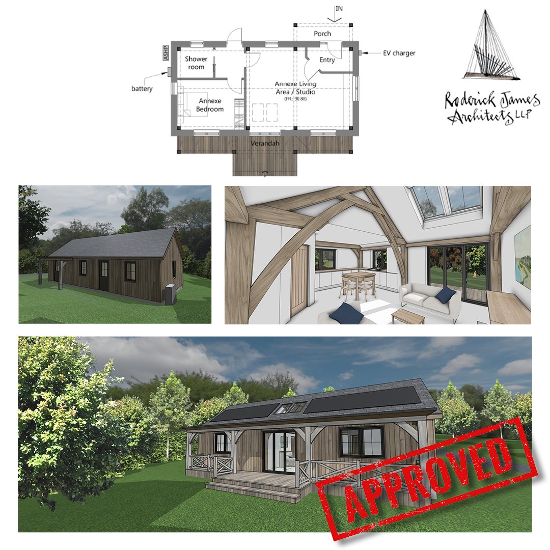 PLANNING APPROVAL: Our 3rd approval this month! An exciting new-build barn annexe  has received planning approval in Cornwall. In discussion with @postandbeamuk to organise construction this year #barn #planning #planningapproval #annexe #newbuild #s