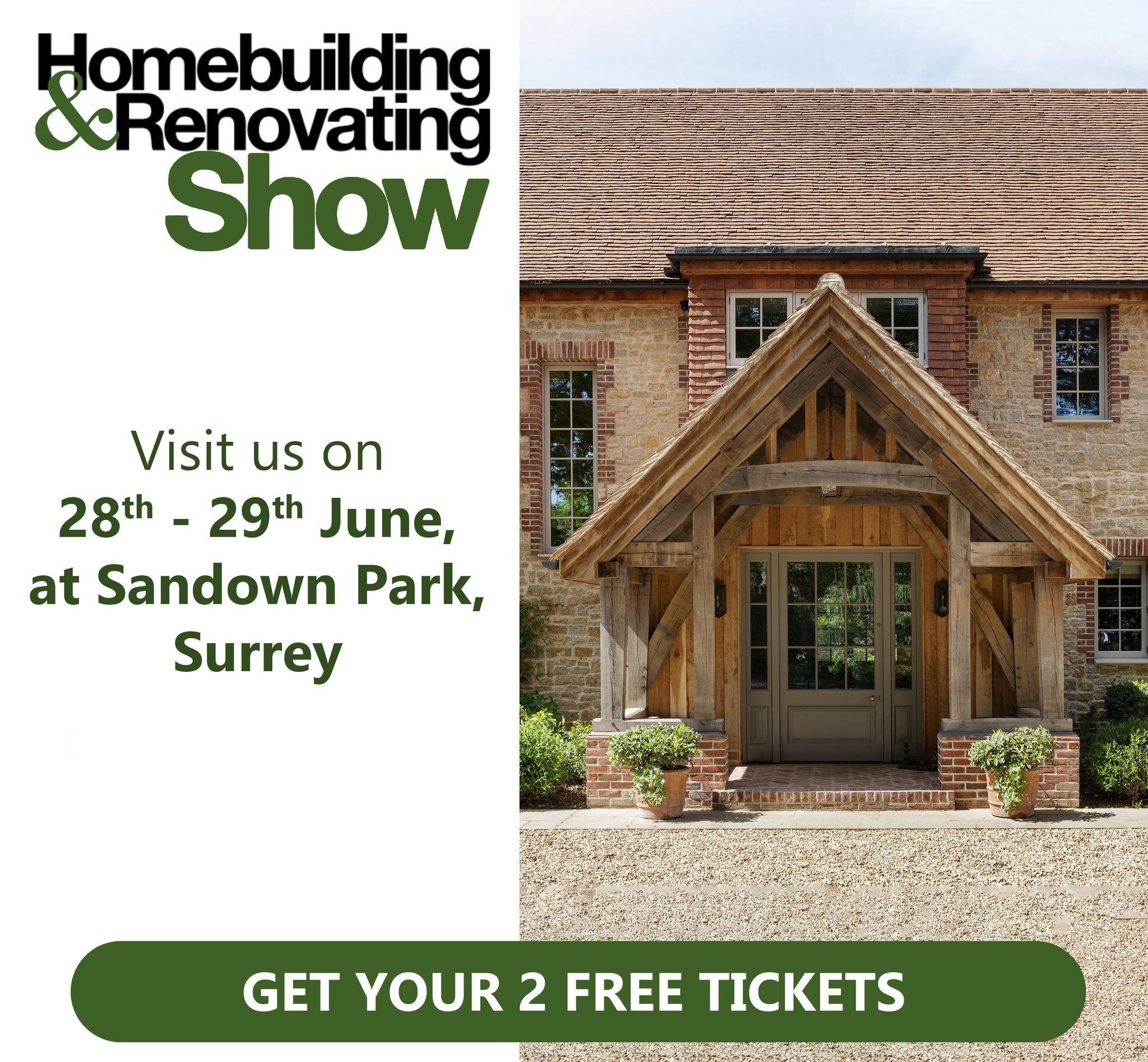 Just a few more days until we will be exhibiting at the Homebuilding &amp; Renovating show at Sandown Park, Surrey. The show is open from 10am-5pm (4.30pm Sunday) and we will be on stand S836 so if you're looking for inspiration and advice come along