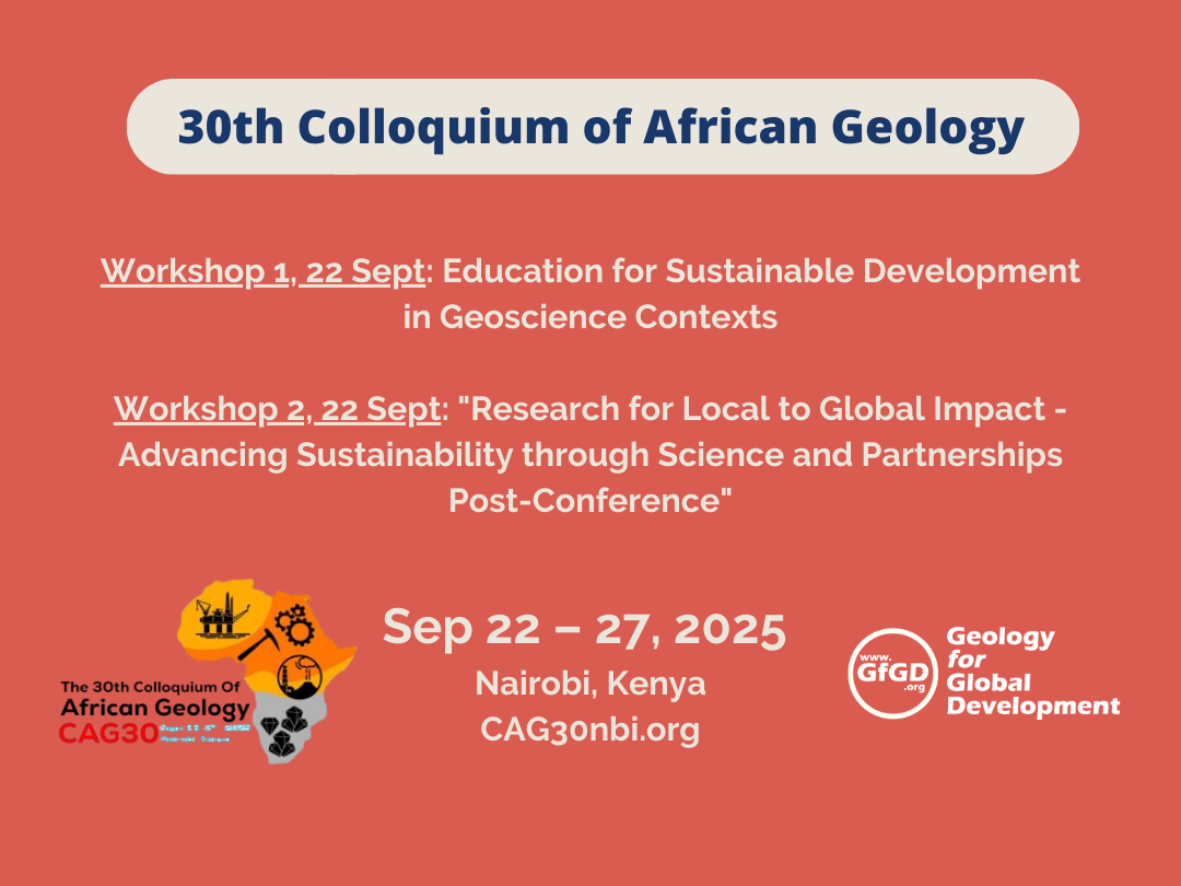 GfGD Workshops at the 30th Colloquium of African Geology — Geology for ...