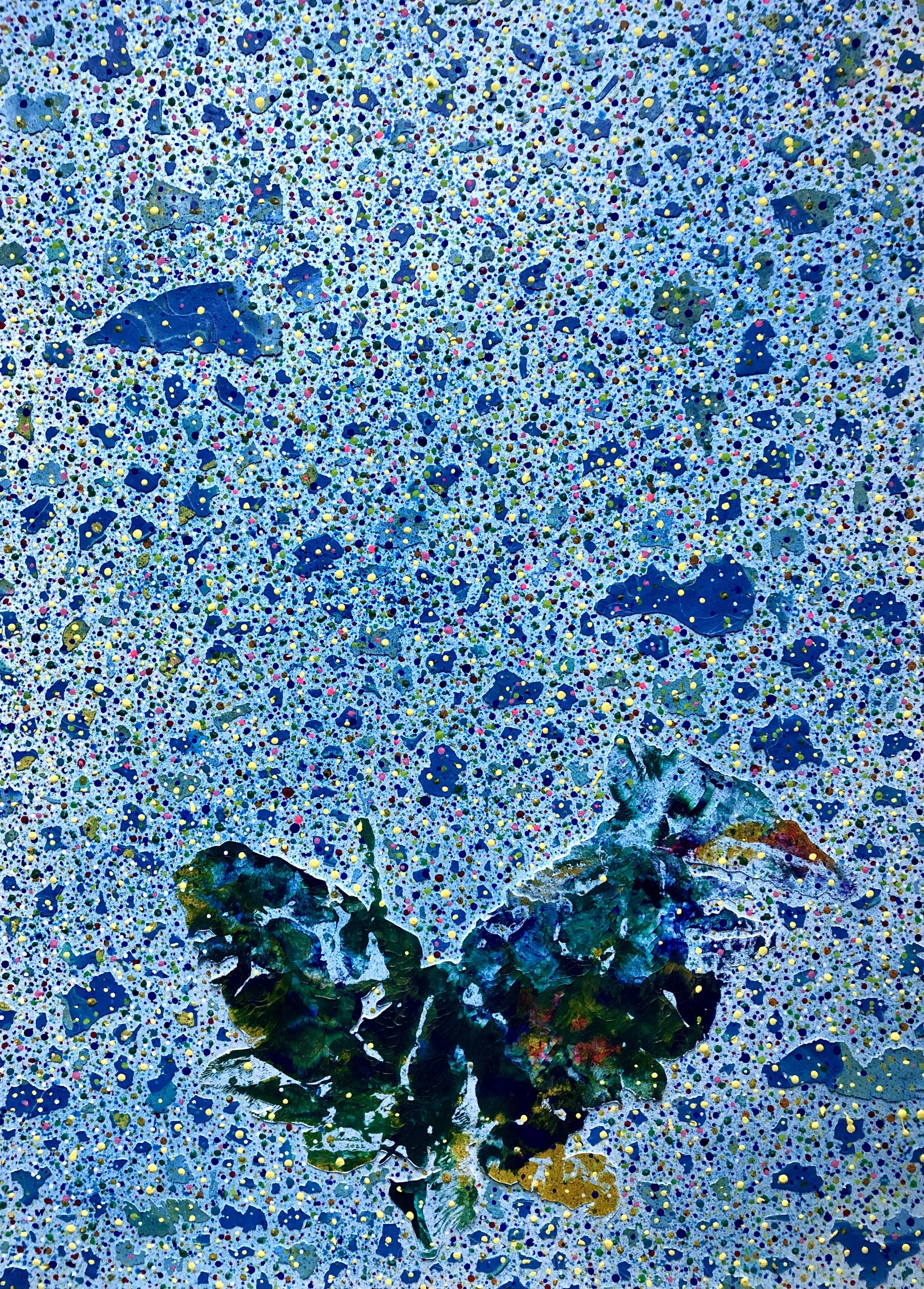Migration - 30 x 40 inches - Dried acrylic paint collage on Paper - 2022