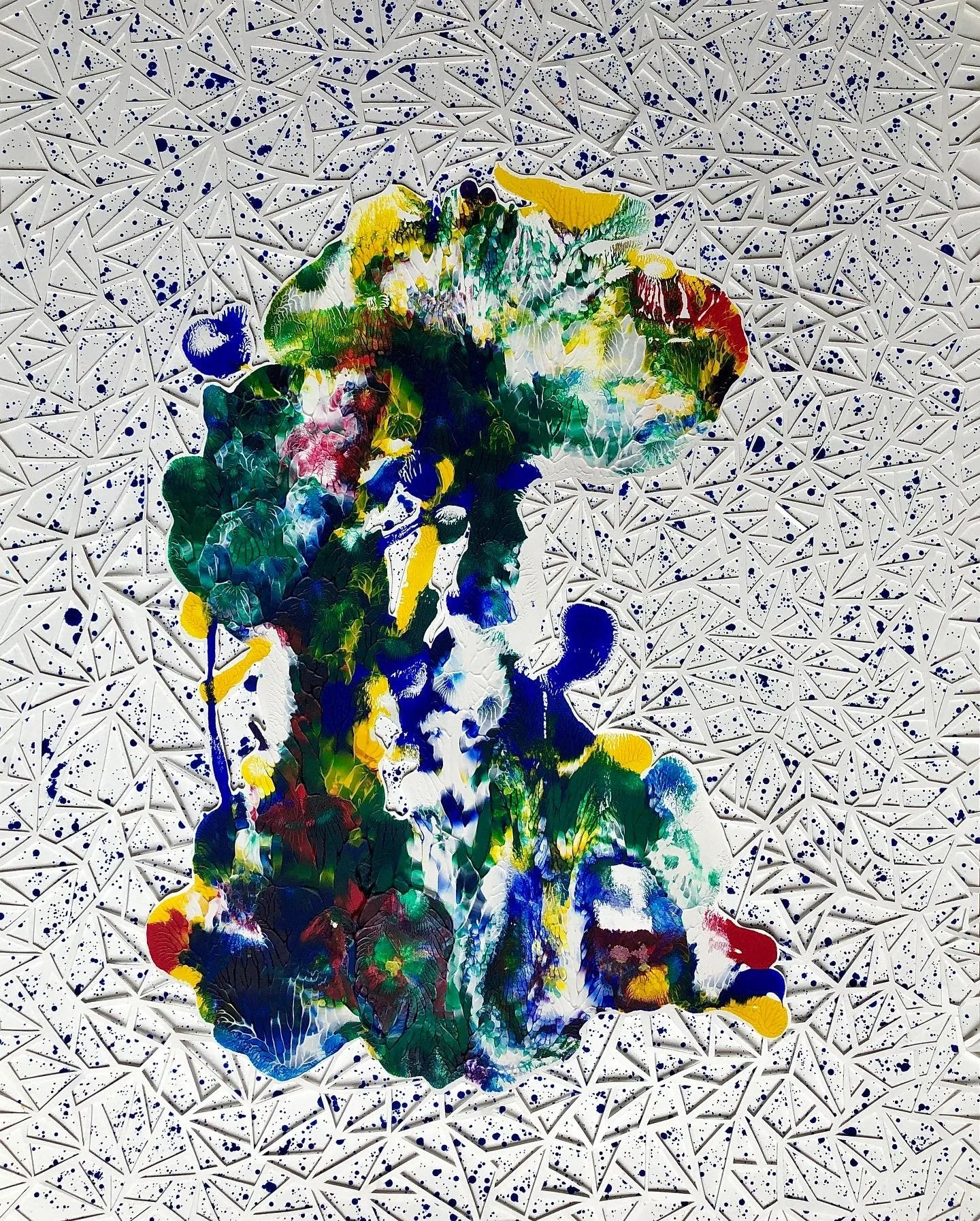 Lost and Found (pair) - 30 x 40 inches - Acrylic on Paper, Hand-cut paper - 2022