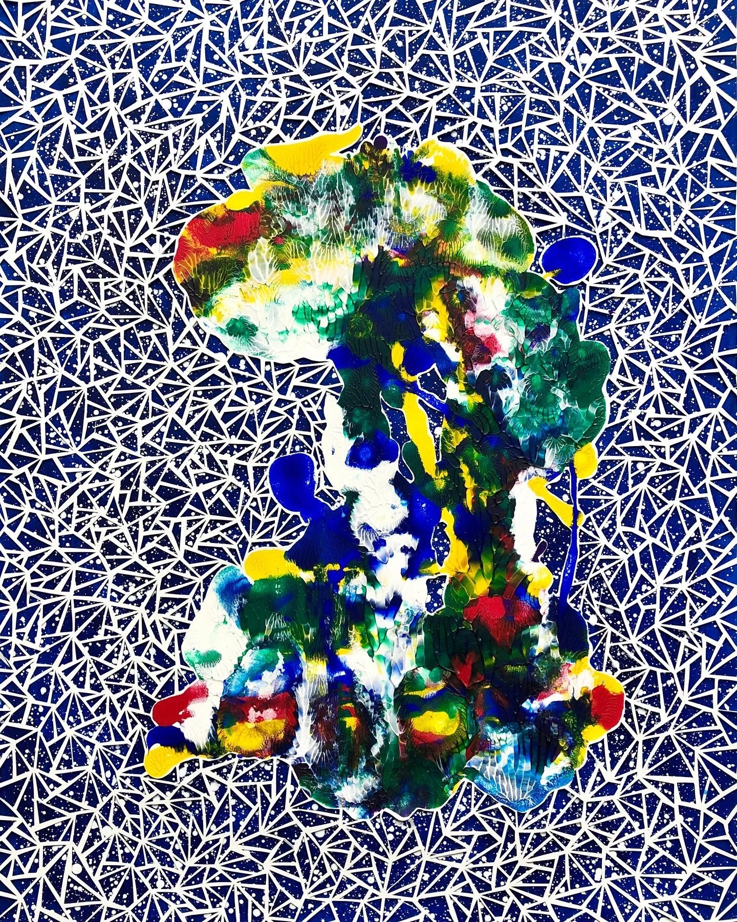Lost and Found (pair) - 30 x 40 inches - Acrylic on Paper, Hand-cut Paper - 2022