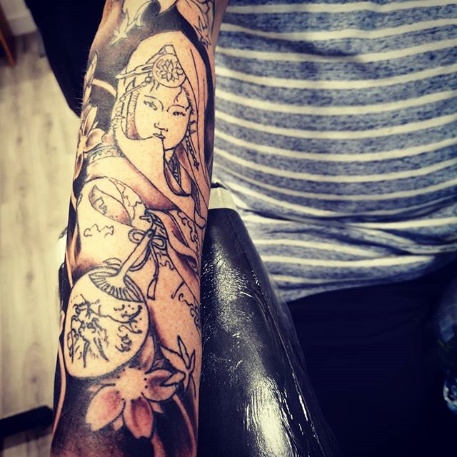 Japanese sleeve part 2#daaga ink tattoo studio#greyshade Japanese sleeve#mens tattoos#