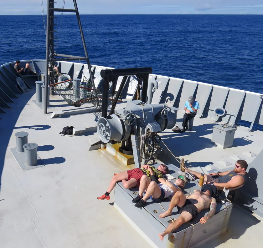 Relaxing on the bow