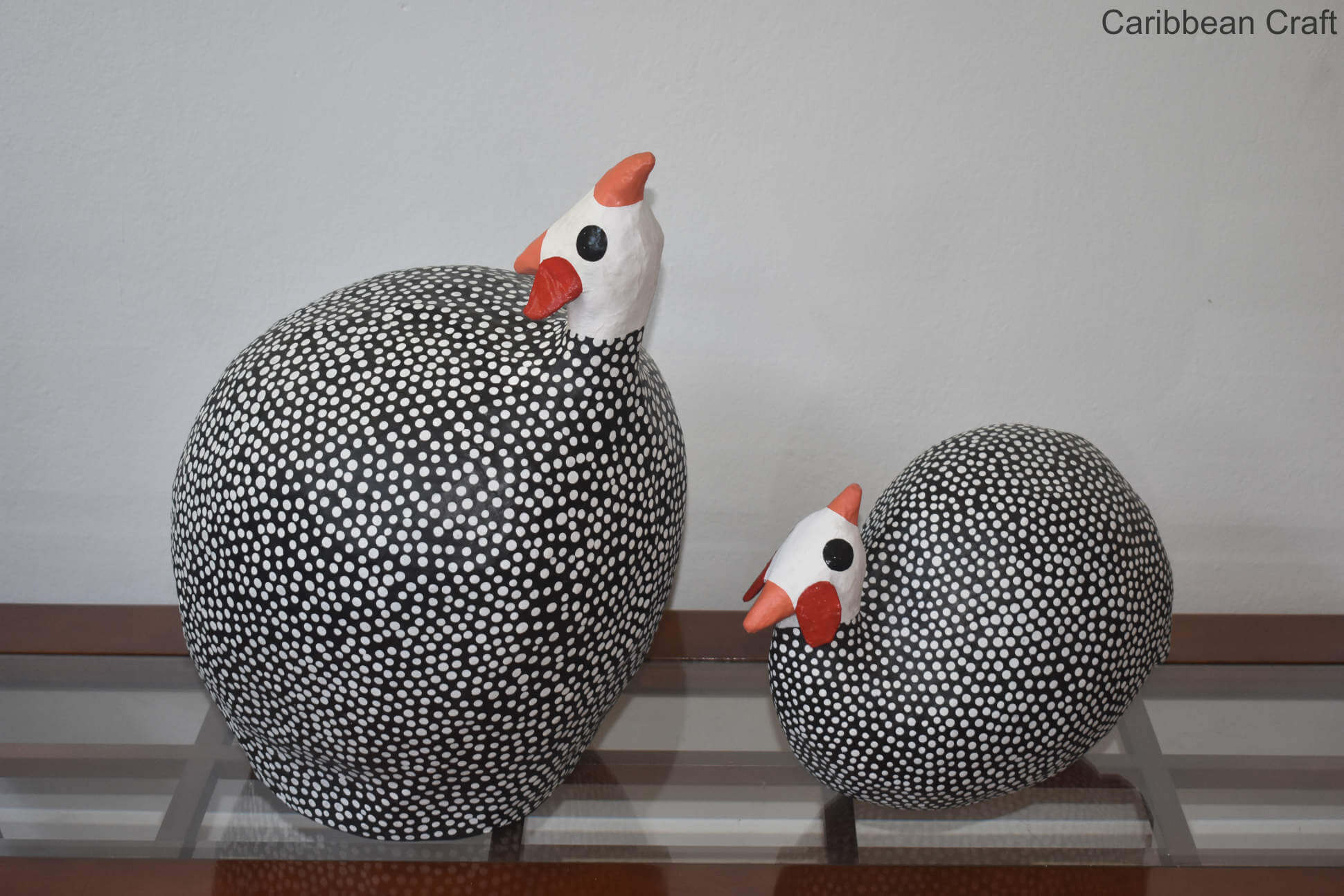 Paper Mache Guinea Fowls - Caribbean Craft