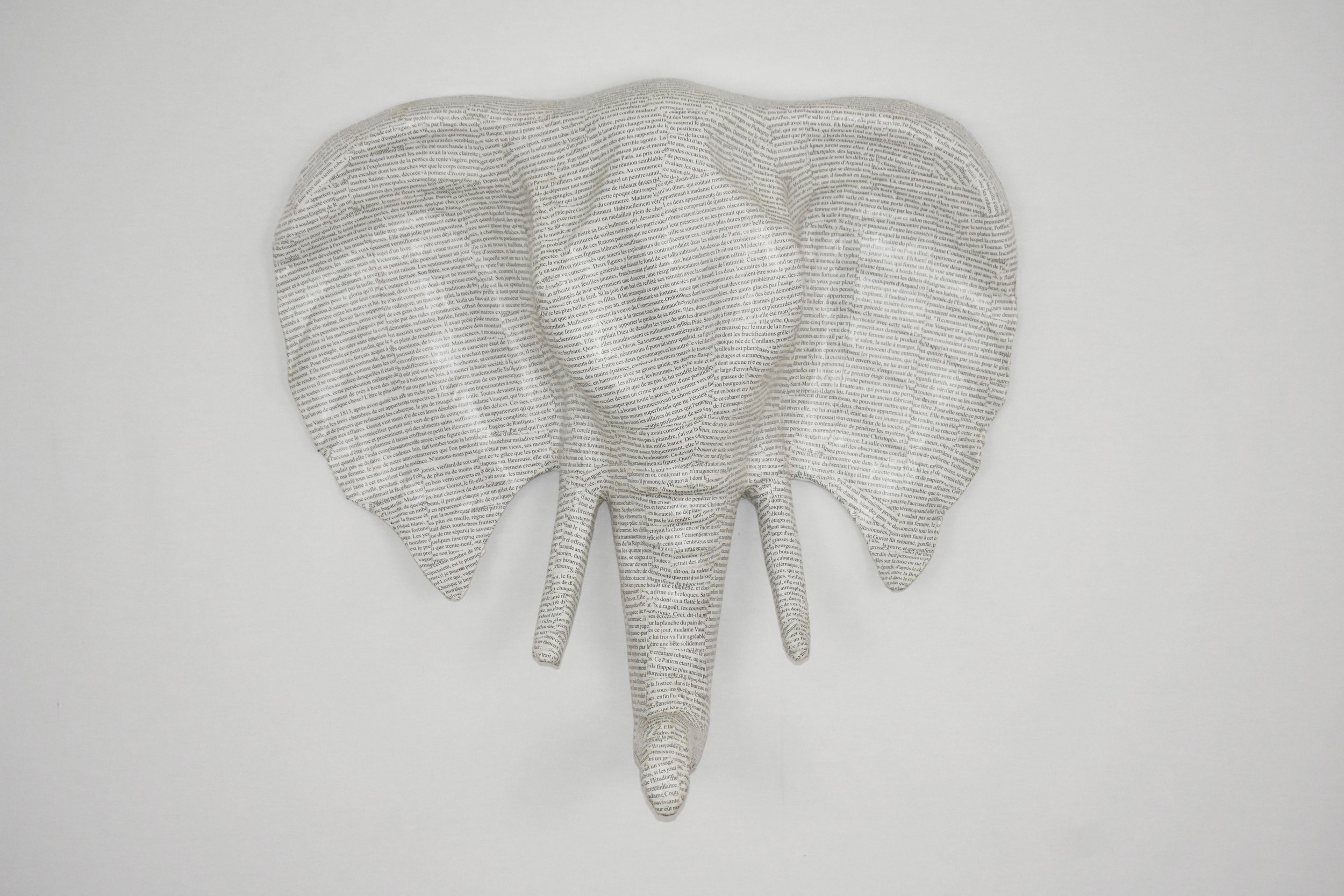 Paper mache white elephant head