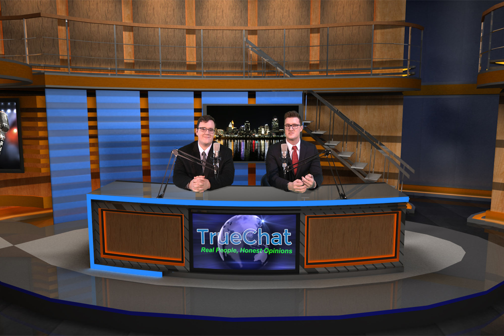 Justin T. Weller, right, on a broadcast with Camden Pierce, on left, at TrueChat.