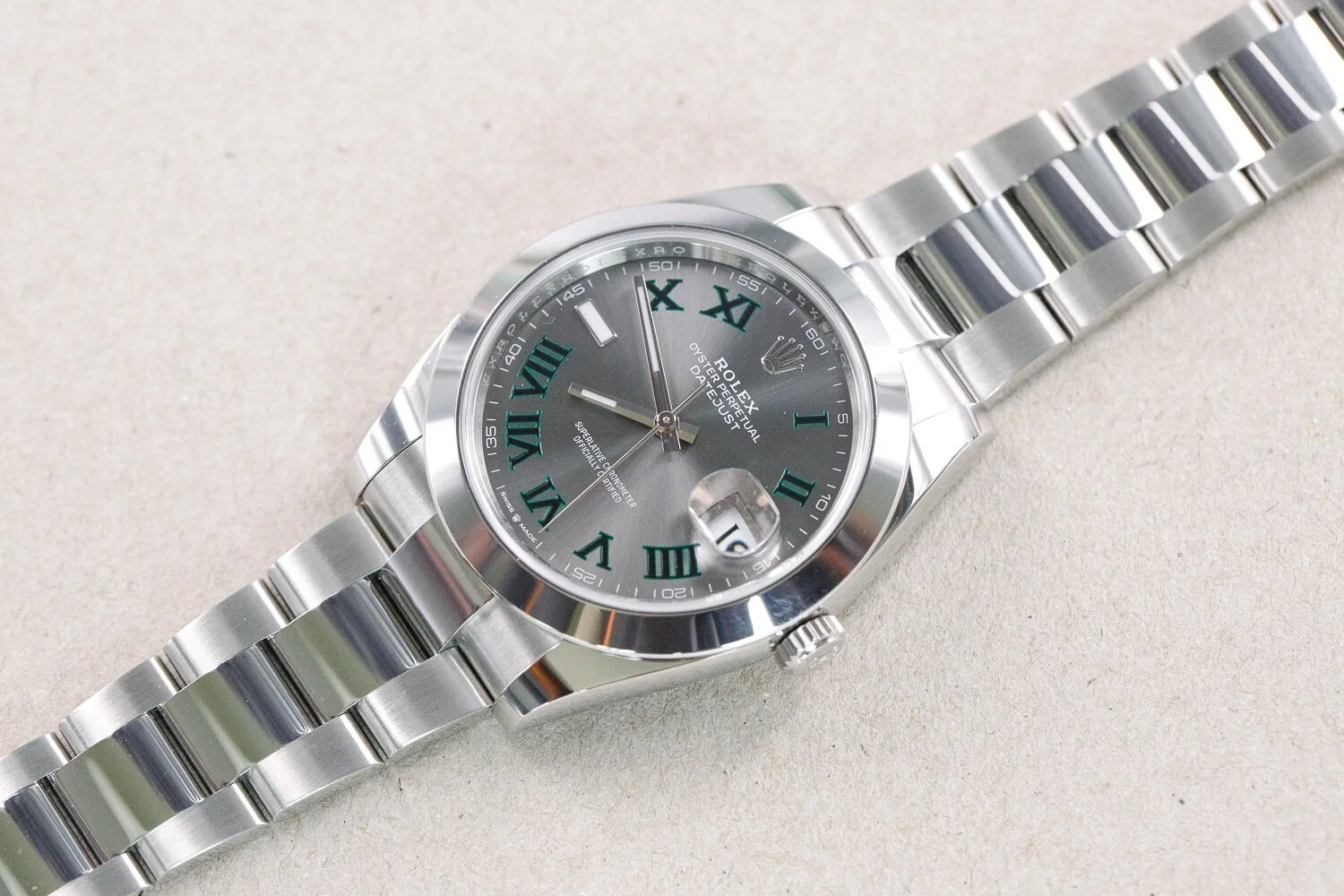 ROLEX Datejust 41 Wimbledon Oyster Perpetual 126300 Steel Full