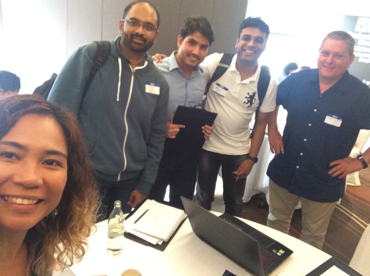 First Place: IT experts Laurice Dagum, Vinay Balaji, Guatam Dadhich, Tarun Sharma and Challenge Author, Stephen Fisher from Sea Delight