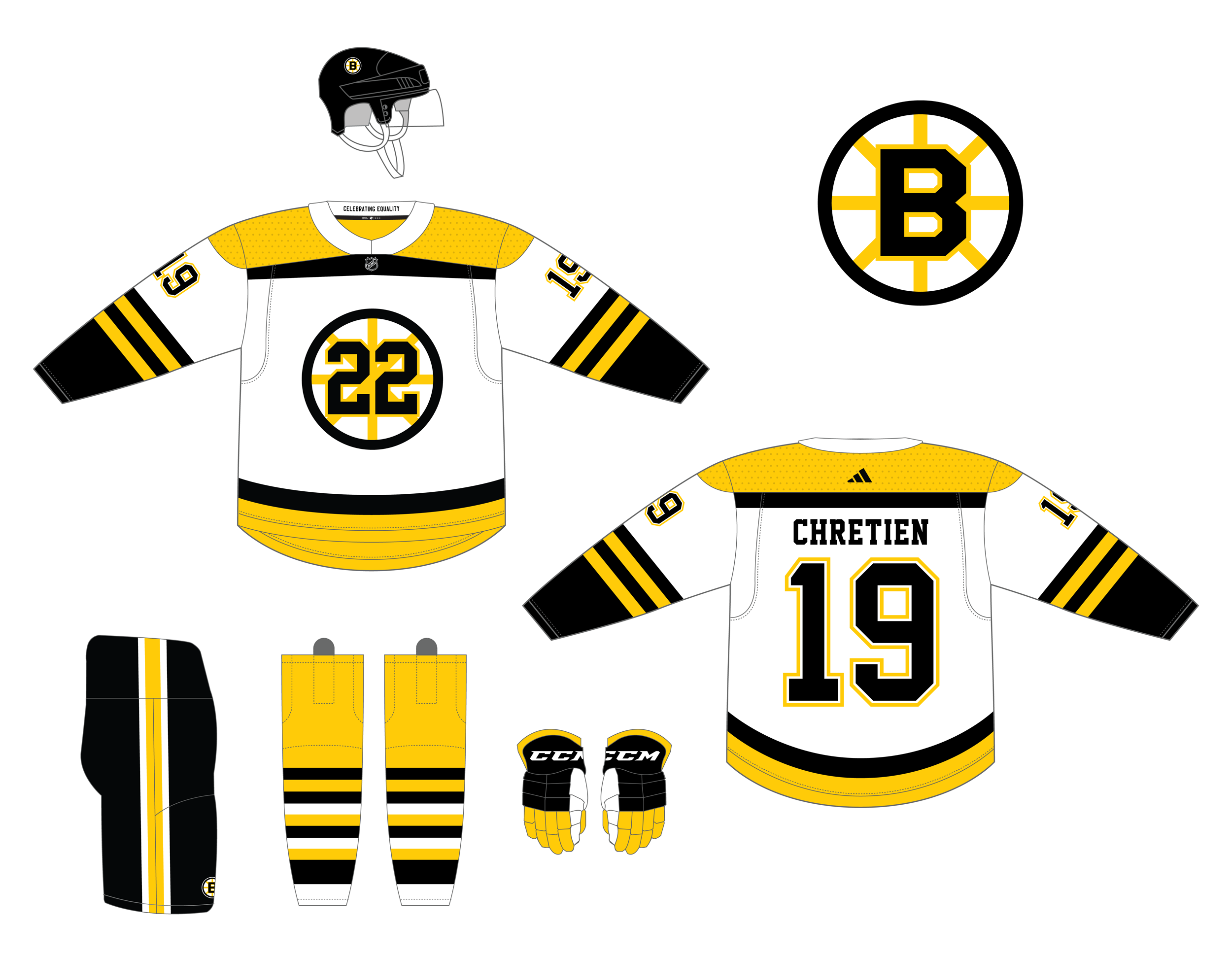 Duotone jersey concept for the Boston Bruins of the NHL. I used