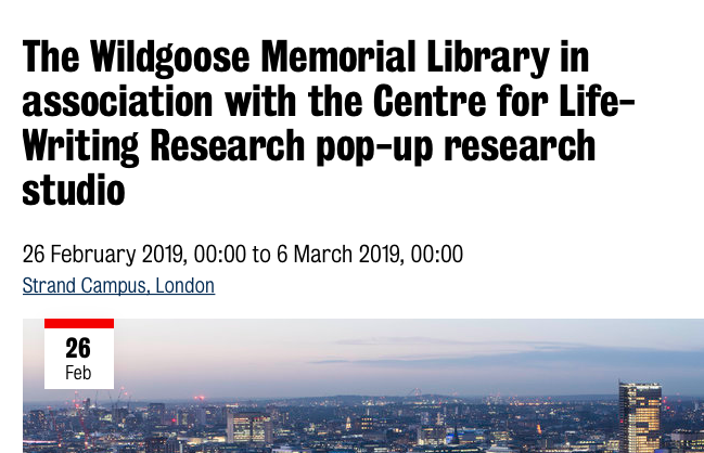    Wills, Wishes &amp; Dispersal: Collectors, Collections and Their Legacies   workshop at King’s College, hosted by The Wildgoose Memorial Library. Cyana Madsen presented on the role of collectors’ legacy in the Francis Golding Collections (February