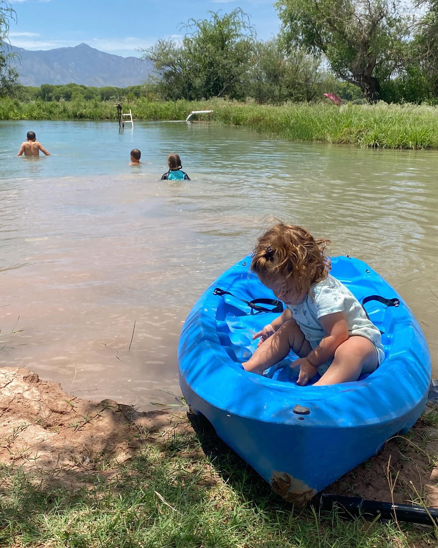 Years ago, before our time, when Micah&rsquo;s relatives built this pond. I wonder if they knew the many happy shouts and squeals, that would reverberate around its banks.  It&rsquo;s main purpose was for irrigation. Filled by either solar or well pu