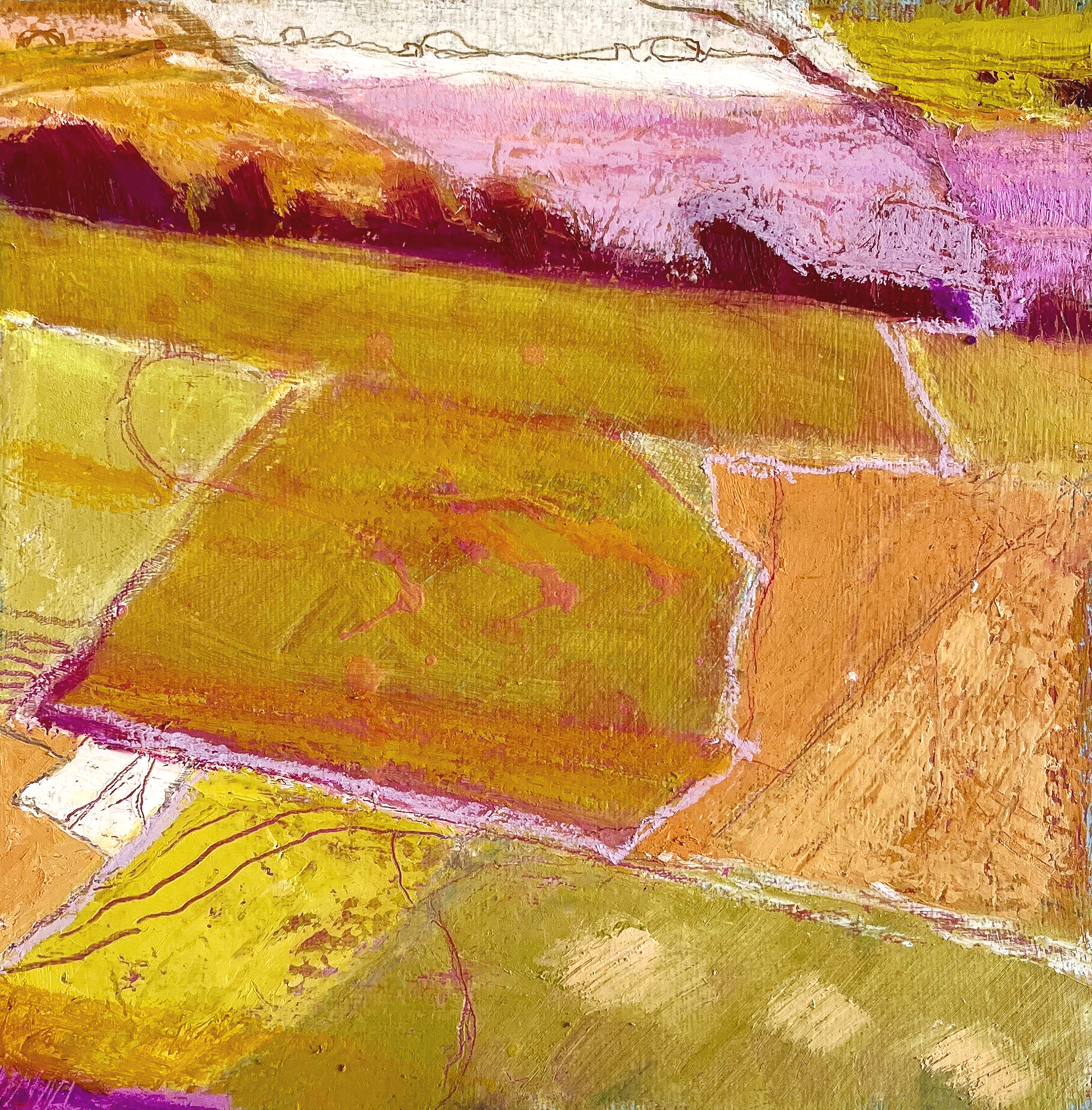 High View - oil on paper - 40 x 39 cms framed