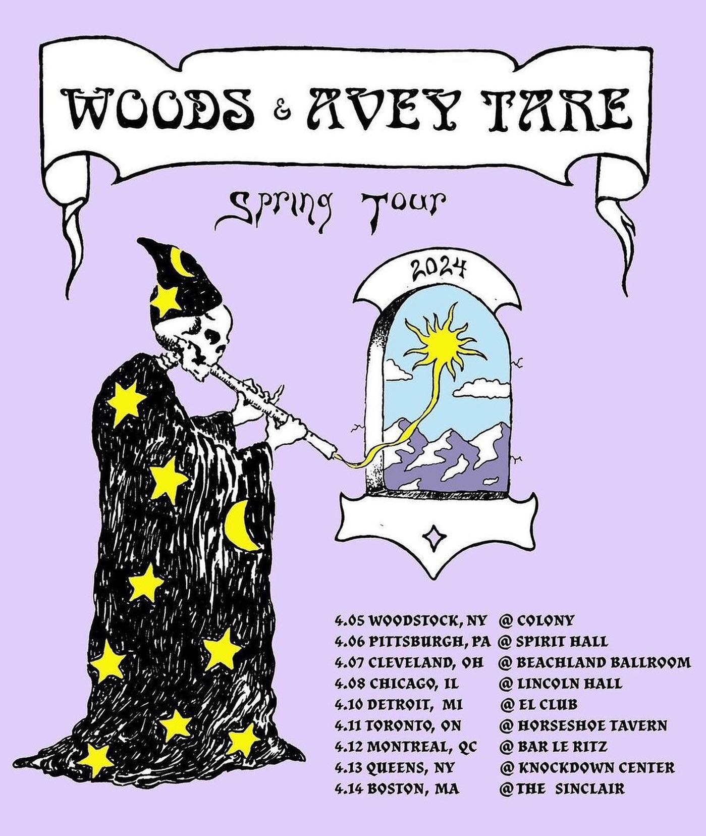 WOODS &amp; Avey Tare tour starts tonight in Woodstock! 
👽🐸🌞💀🥴❄️🥨🪘🌲 

w/ @woods_family_band @aaaveytttare @woodsist @jarvis_taveniere @kyleforester @matttttttokeefe