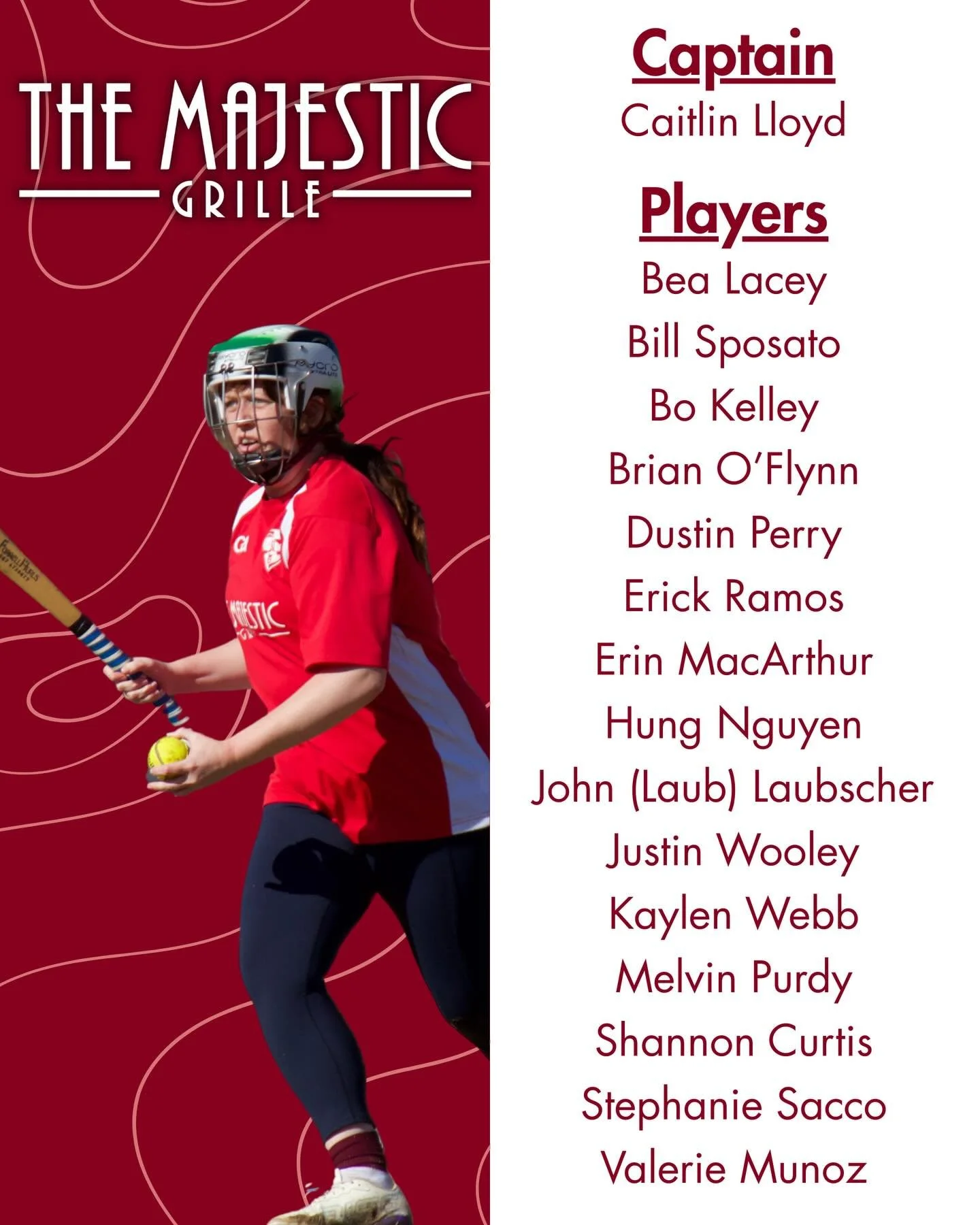 Introducing our Spring 2026 City League teams! Games start next Sunday, 3/8, so come out to cheer on The Majestic Grille and Celtic Crossing 🎉