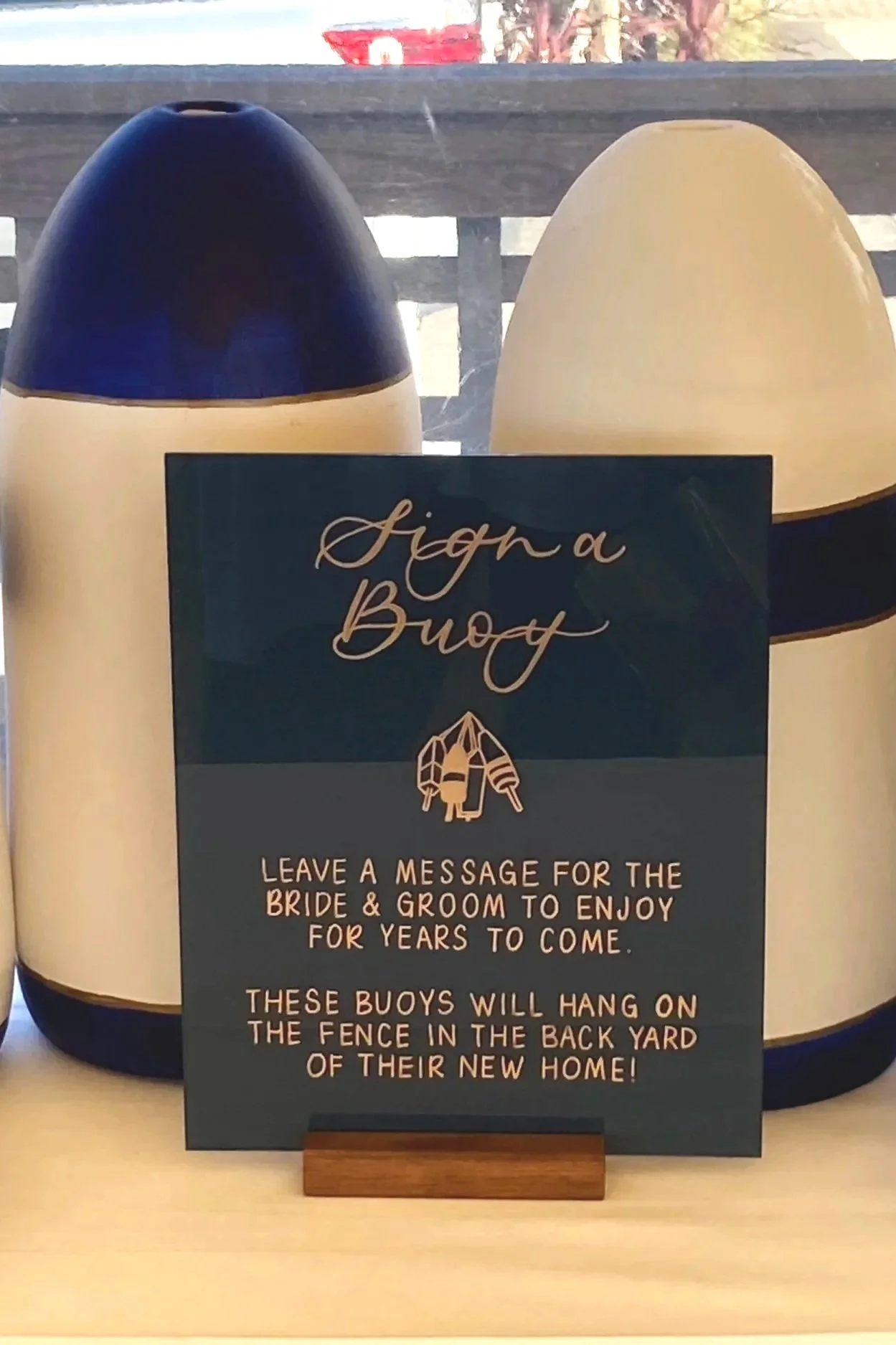 buoy wedding sign