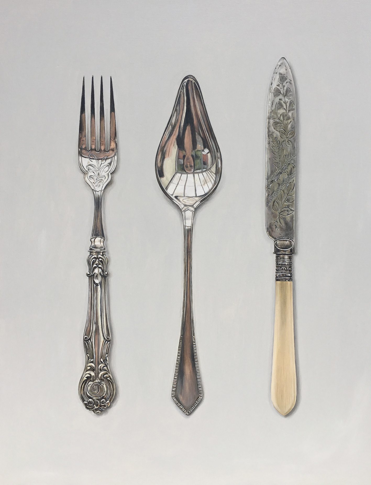 fork, spoon and cake knife
