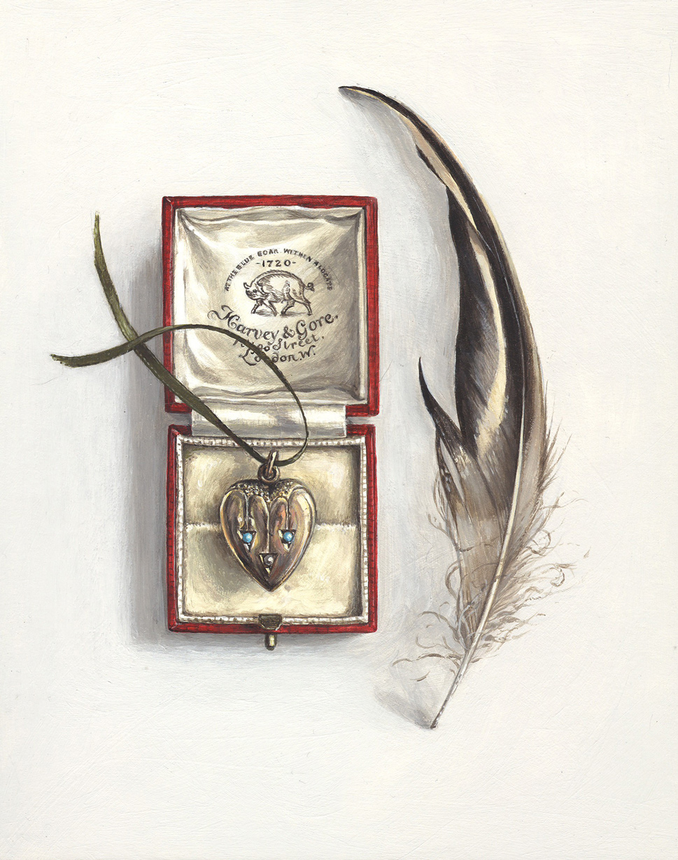 feather with jewellery box